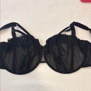 Black Underwire Bra with Adjustable Straps and Molded Cups